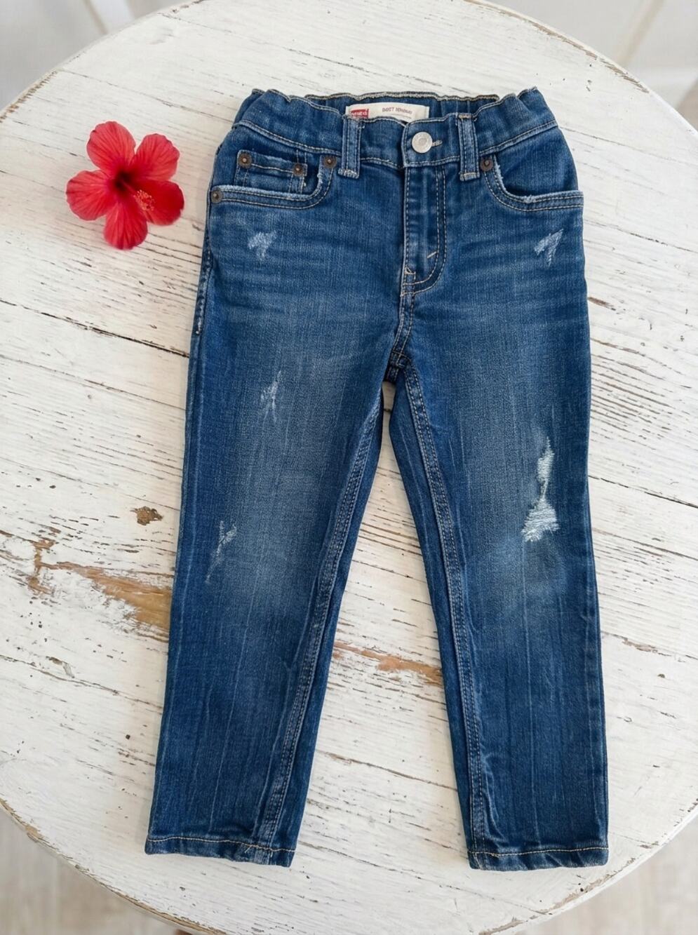 Levi's Girls 510 Skinny Distressed Jeans Like New Adj Waist 4T